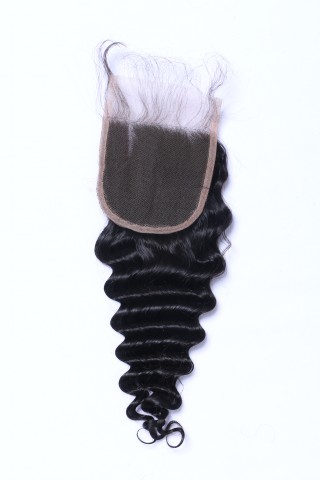 Virgin hair deep curl lace closure XS011